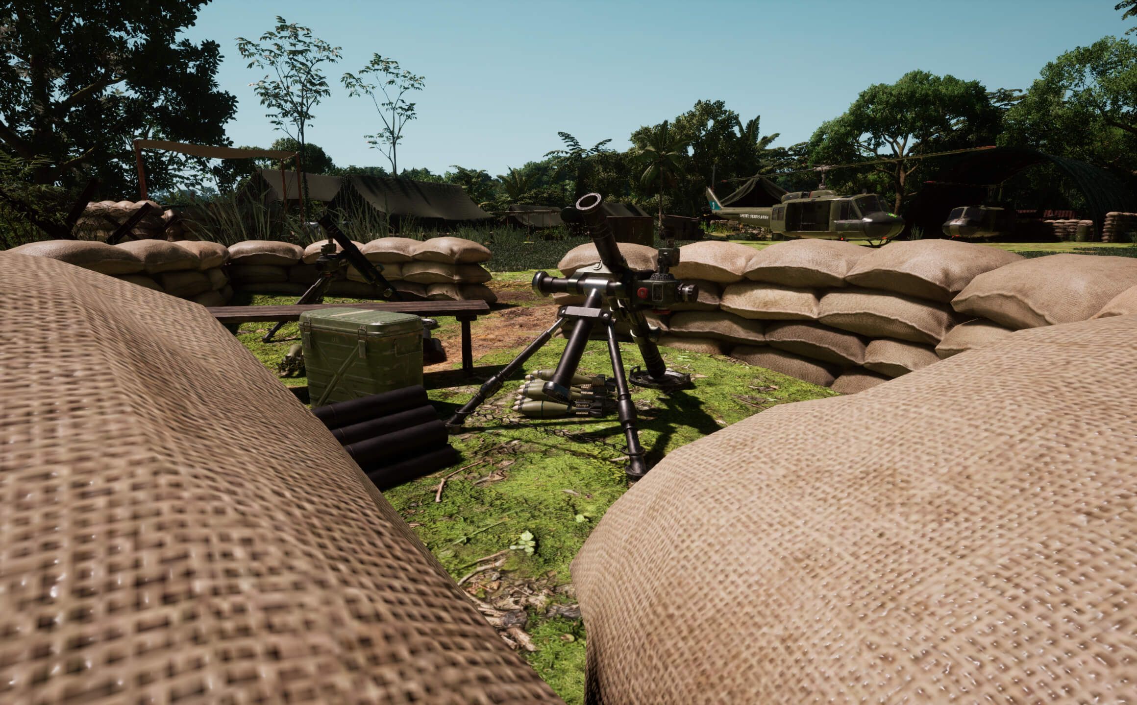 A mortar position at the fire support base