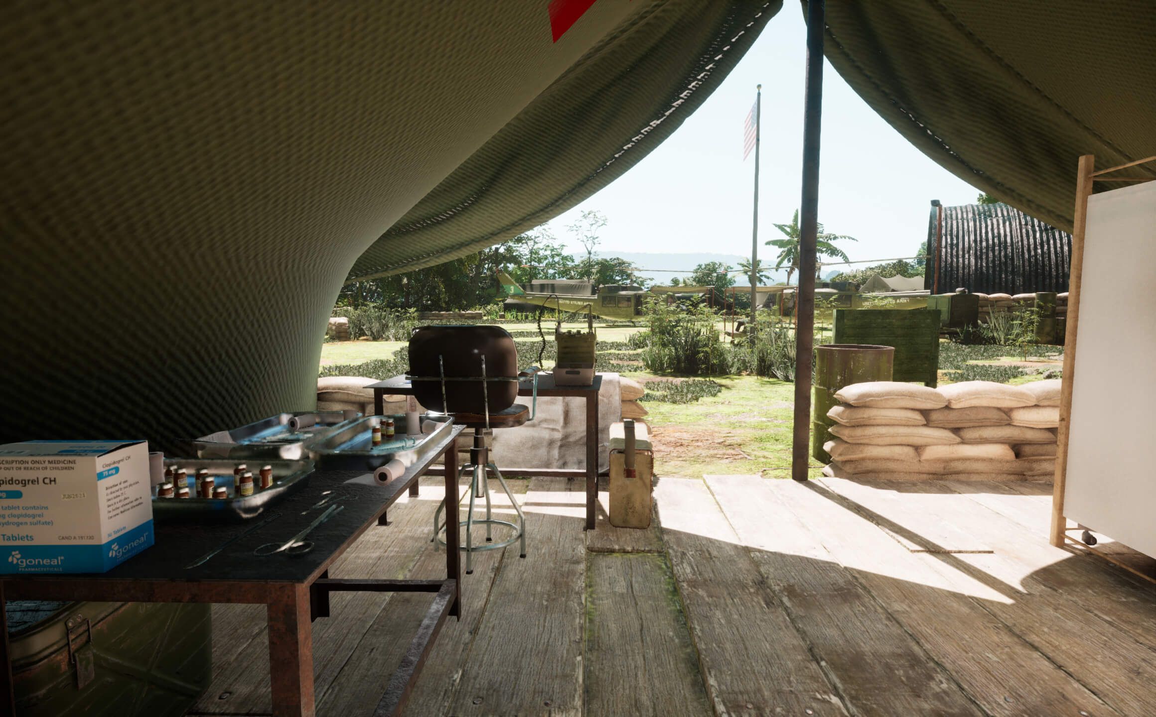 Inside the First Aid tent