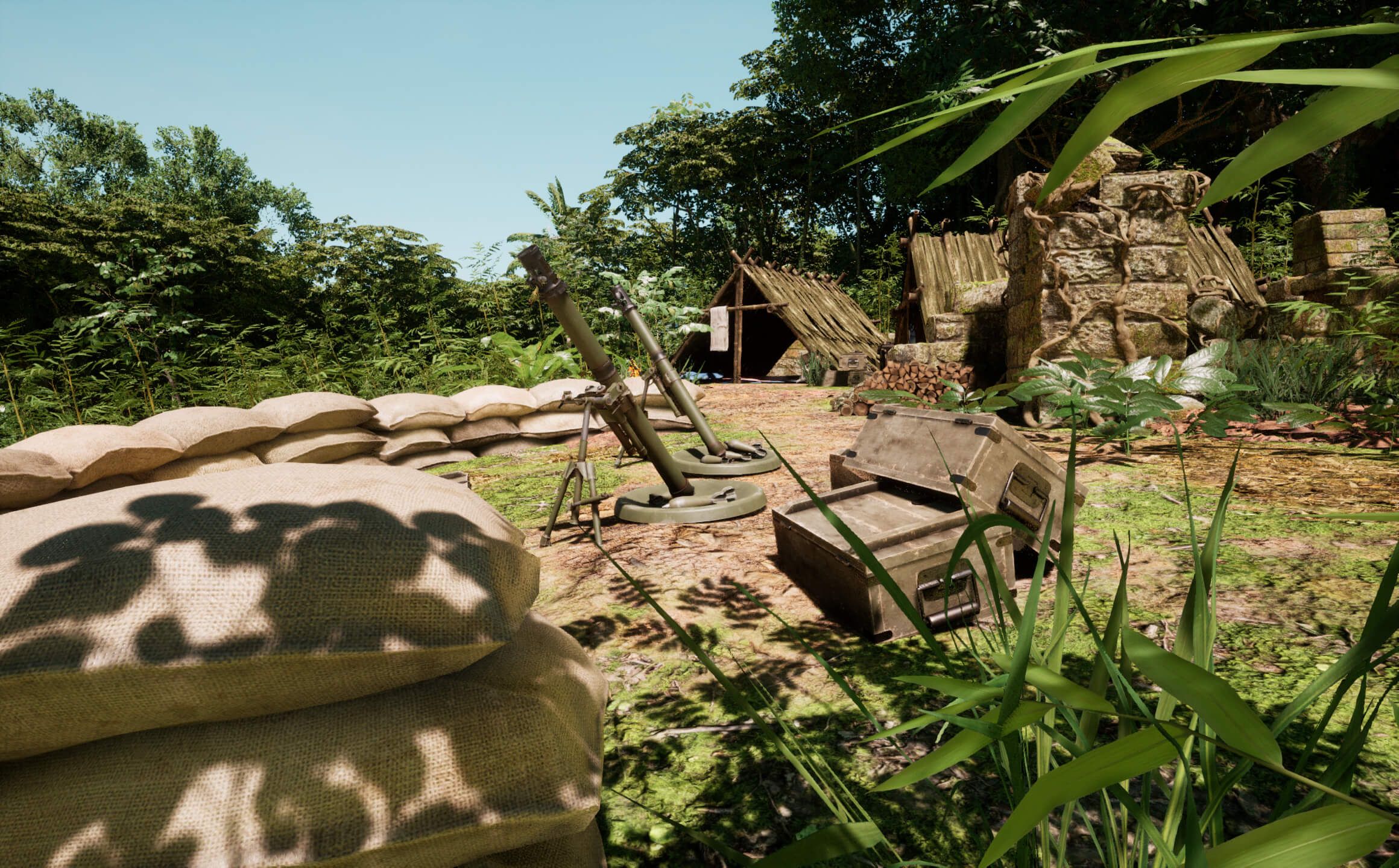 A mortar position at one of the VietCong's outposts
